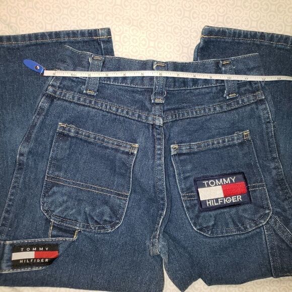 VINTAGE 90'S TOMMY HILFIGER CARPENTER PATCH JEANS SIZE 6 KIDS - Picture 1 of 6